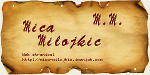 Mića Milojkić vizit kartica